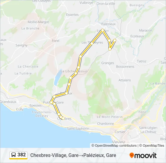 382 Bus Line Map