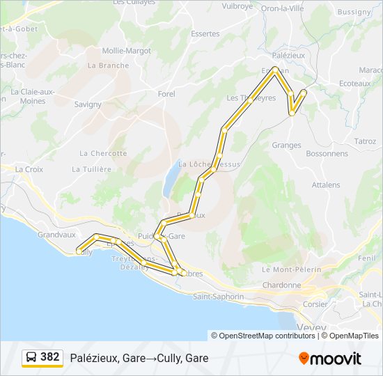 382 Bus Line Map