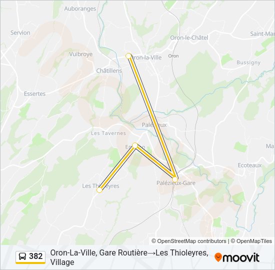382 Bus Line Map