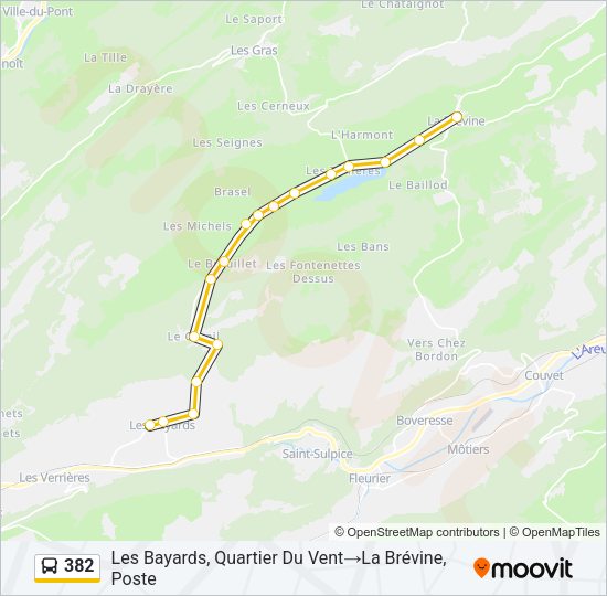 382 Bus Line Map