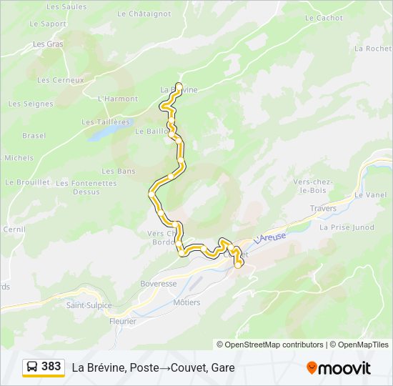 383 Bus Line Map