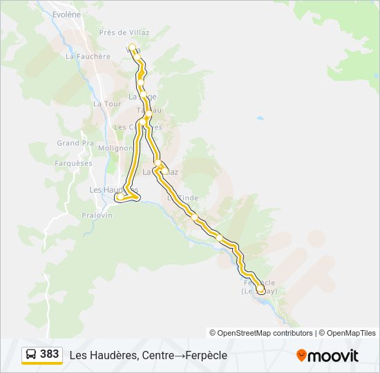 383 Bus Line Map