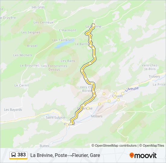 383 Bus Line Map