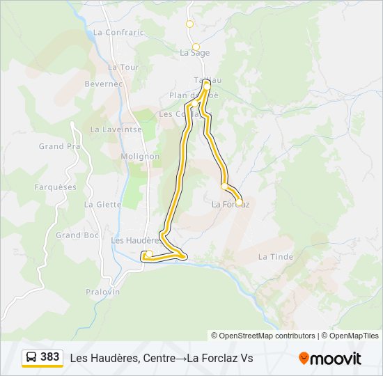 383 Bus Line Map