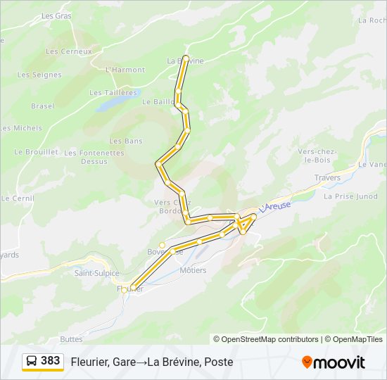 383 Bus Line Map