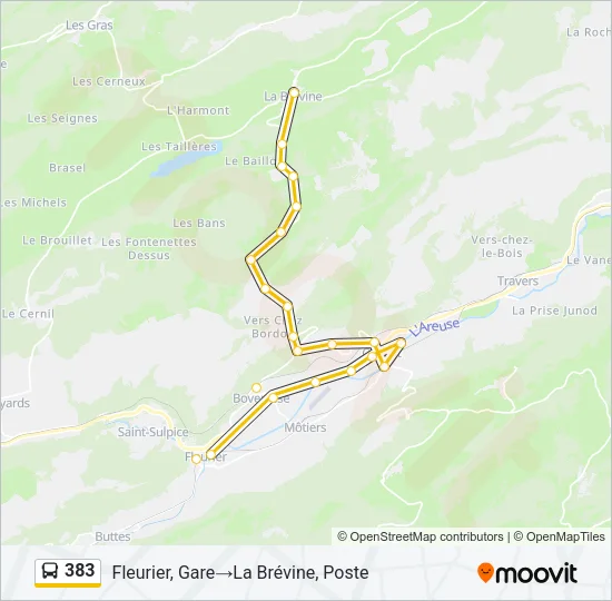 383 Bus Line Map