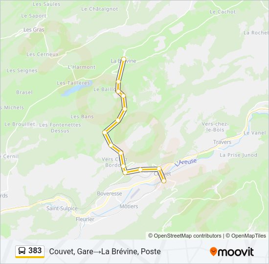 383 Bus Line Map