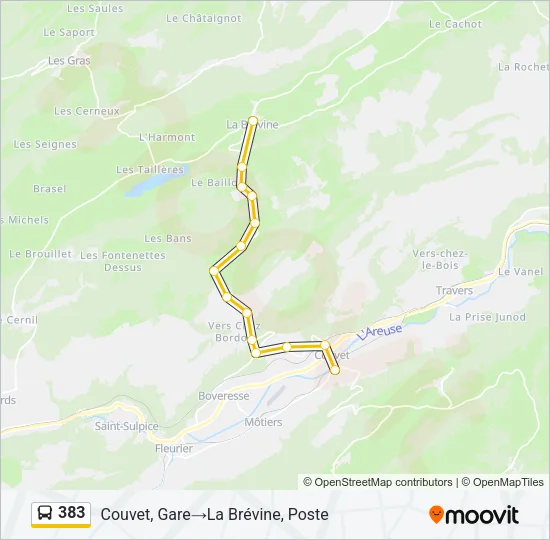 383 Bus Line Map