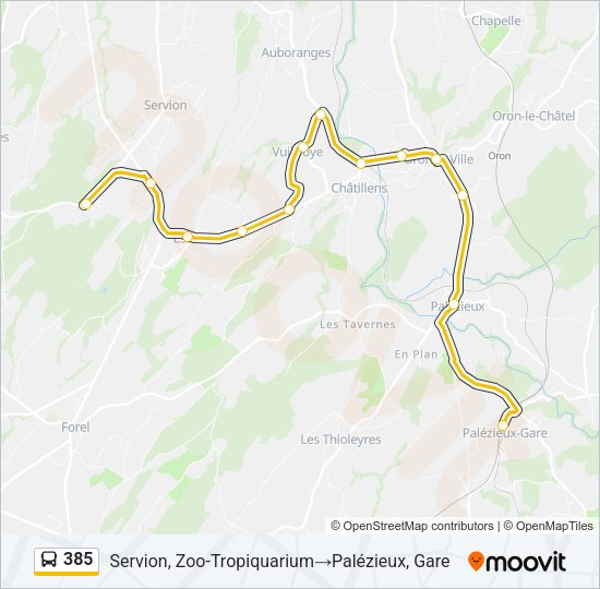 385 Bus Line Map