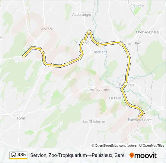 385 Bus Line Map