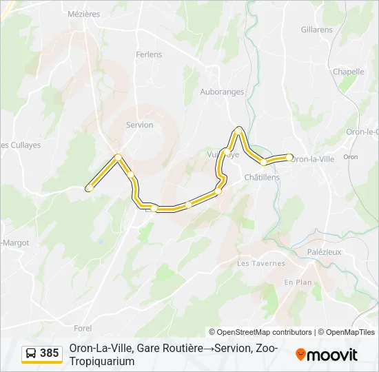 385 Bus Line Map
