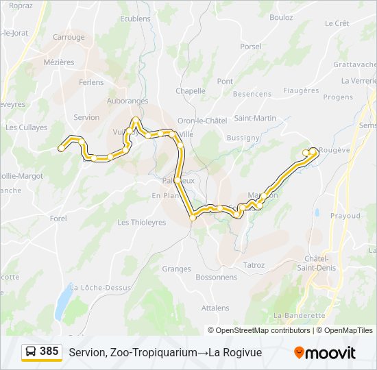 385 Bus Line Map