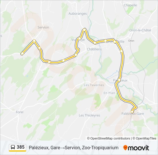 385 Bus Line Map