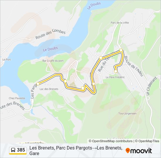 385 Bus Line Map