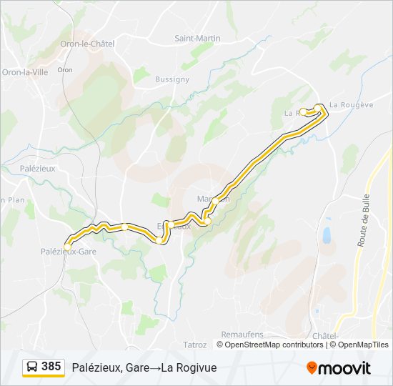 385 Bus Line Map