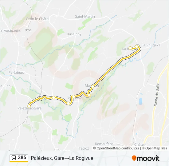 385 Bus Line Map