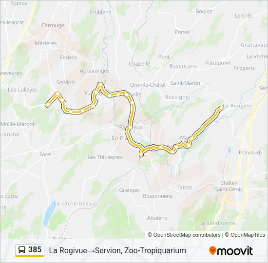 385 Bus Line Map