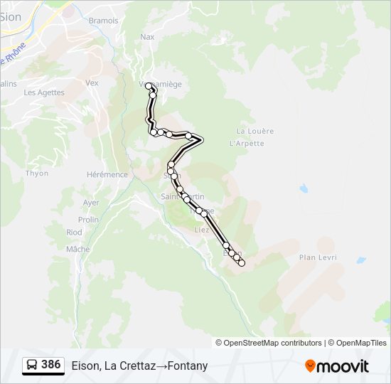 386 Bus Line Map