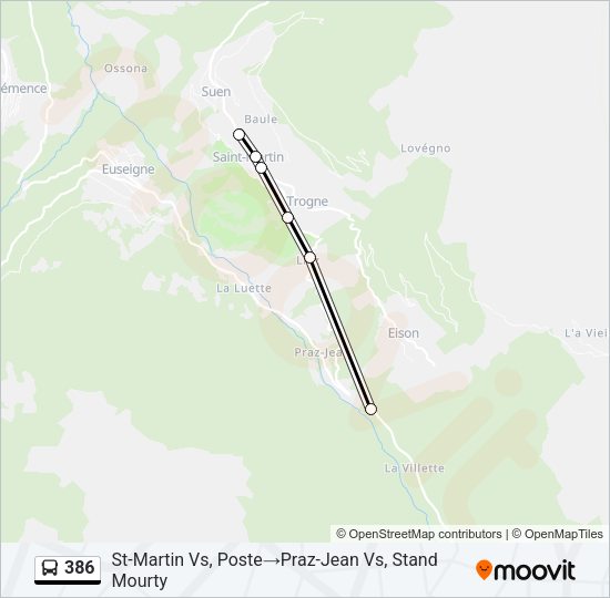 386 Bus Line Map