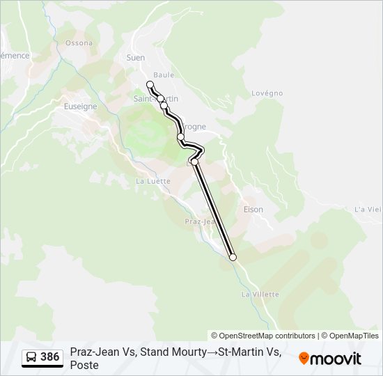386 Bus Line Map