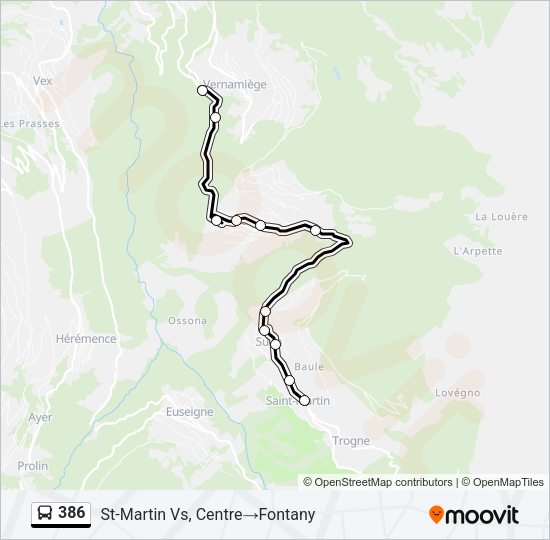 386 Bus Line Map