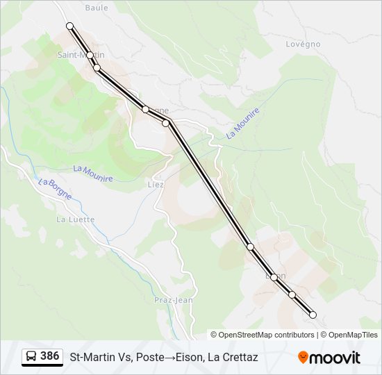 386 Bus Line Map