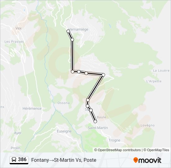 386 Bus Line Map