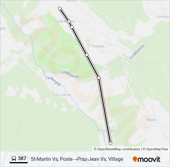 387 bus Line Map