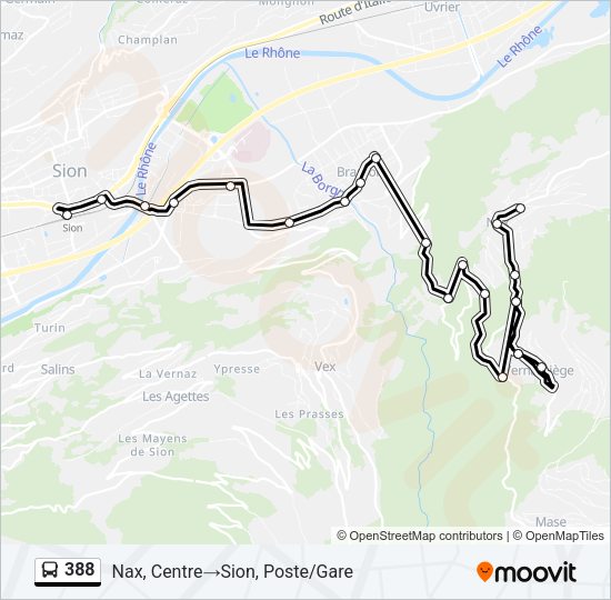 388 Bus Line Map