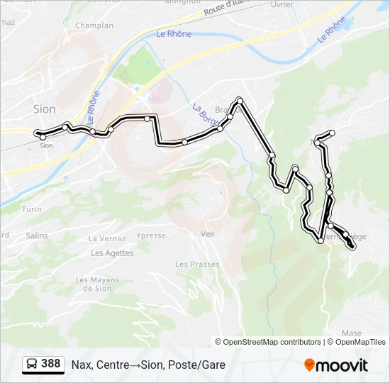 388 Bus Line Map