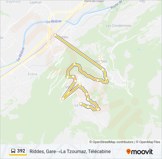392 Bus Line Map