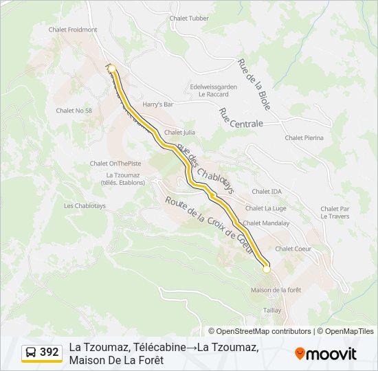 392 Bus Line Map