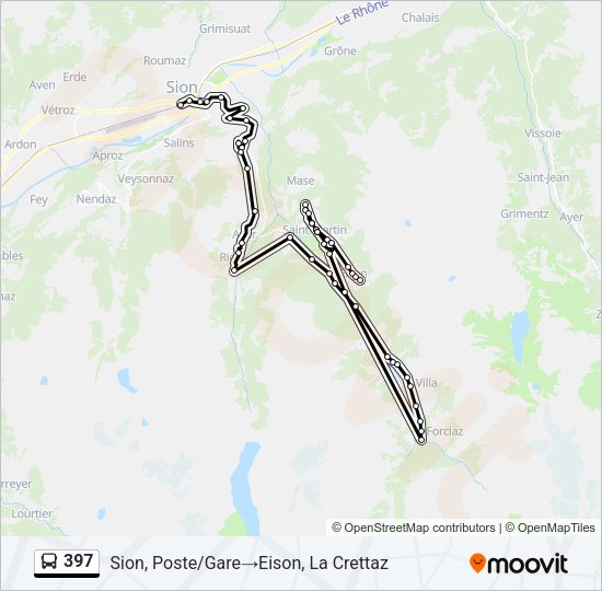 397 Bus Line Map