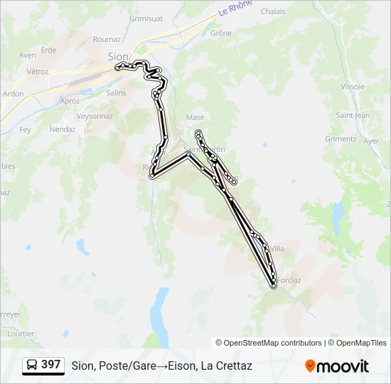 397 Bus Line Map
