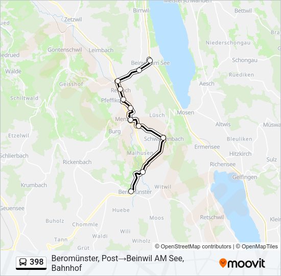 398 Bus Line Map
