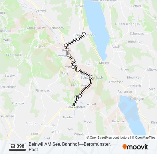 398 Bus Line Map