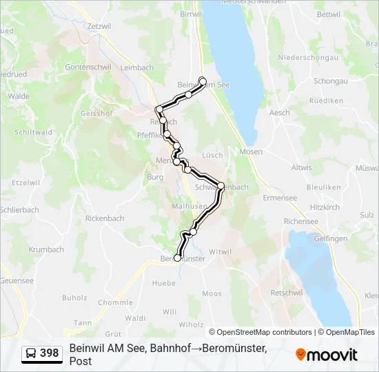 398 Bus Line Map