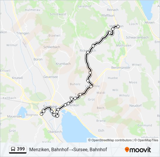 399 Bus Line Map