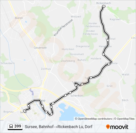 399 Bus Line Map