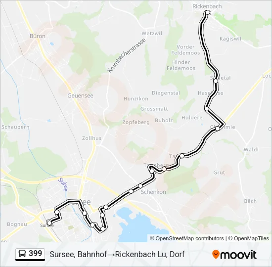 399 Bus Line Map