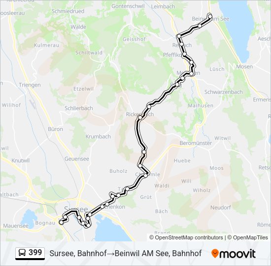 399 Bus Line Map