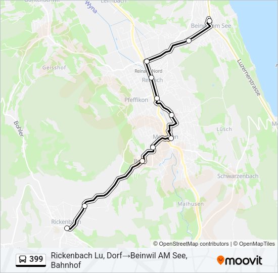 399 Bus Line Map