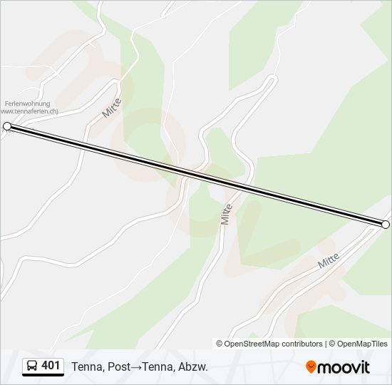 Plan de la ligne 401 de bus