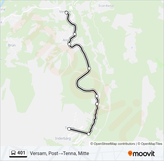 401 Bus Line Map