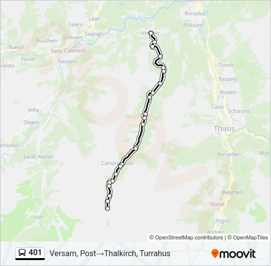 401 Bus Line Map