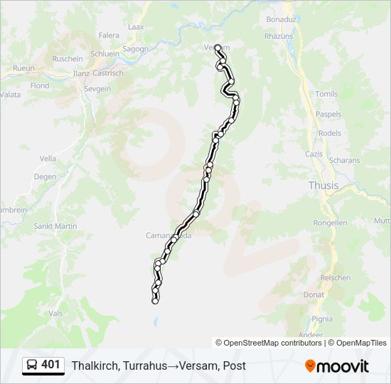 401 Bus Line Map