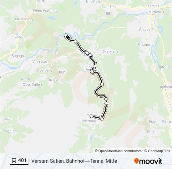 401 Bus Line Map