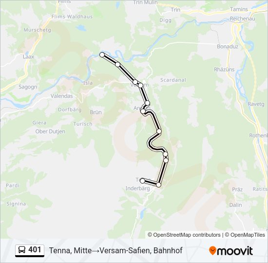401 Bus Line Map