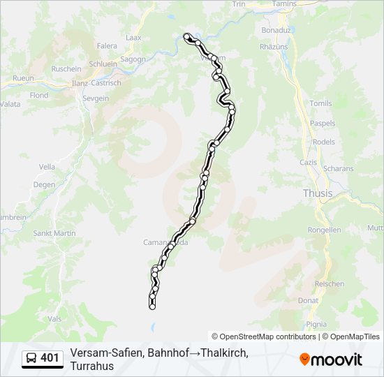 401 Bus Line Map