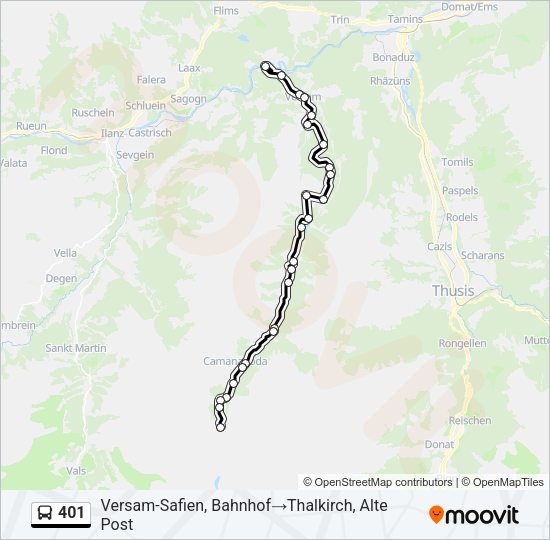 401 Bus Line Map